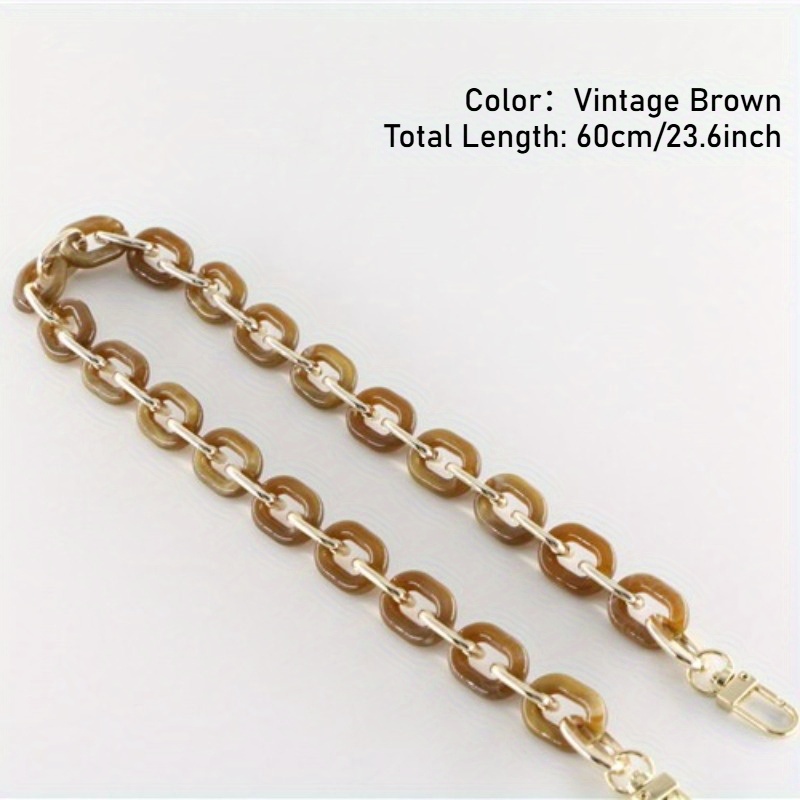 TEMU 60cm Acrylic Chain Strap - Durable Detachable Shoulder Strap For Wallets, Tote Bags & Clutches - Smooth End, Stylish Decorative Bag Handle,