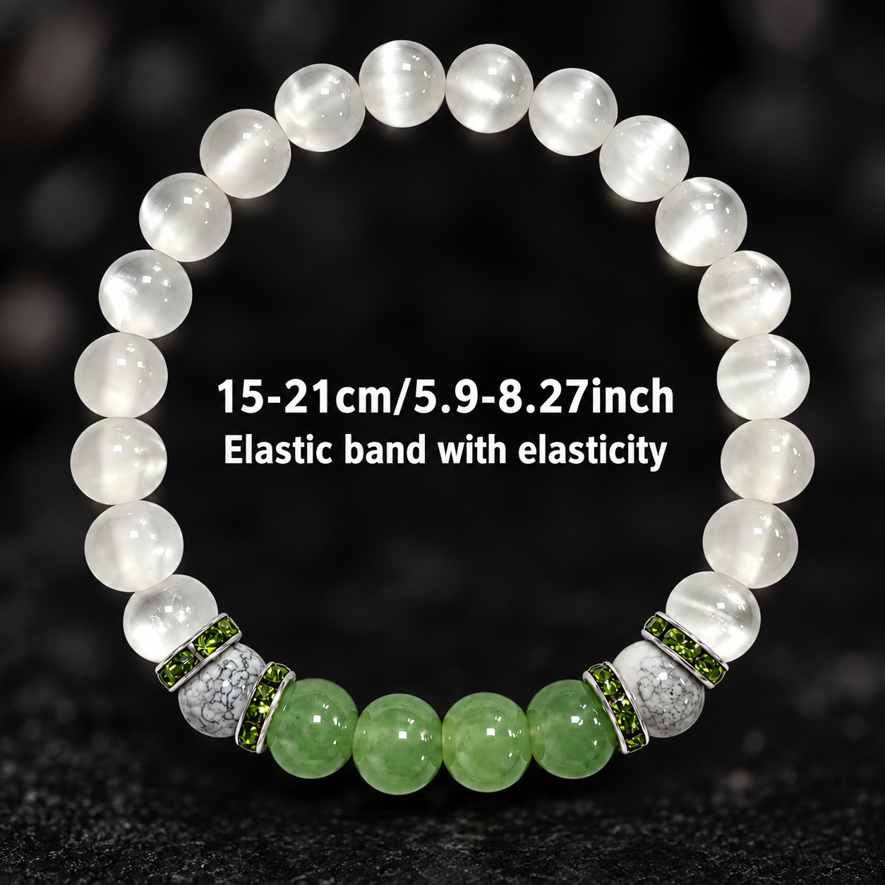 Wealth-Attracting Beaded Bracelet with Cat's Eye & Aventurine