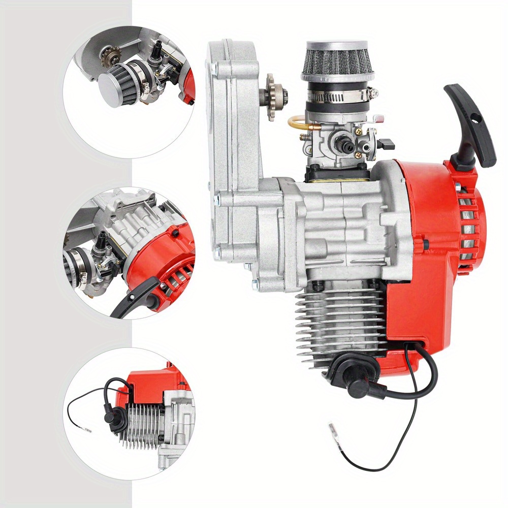 TEMU 49cc Small Off-road Motorcycle Power Parts Motorcycle Engines & Accessories Pull Type Engines Portable Clutch Kits, Diy Motorcycle Repair,