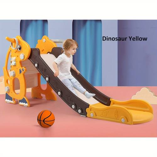toddler slide for toddler indoor plastic dinosaur slide outdoor playground climber slide playset with basketball hoop ring game
