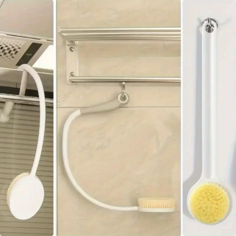 2pcs back shower brush set including 1 long handle u shaped brush 1 straight handle brush ergonomic anti slip handle suitable for daily home bathing Product details 0