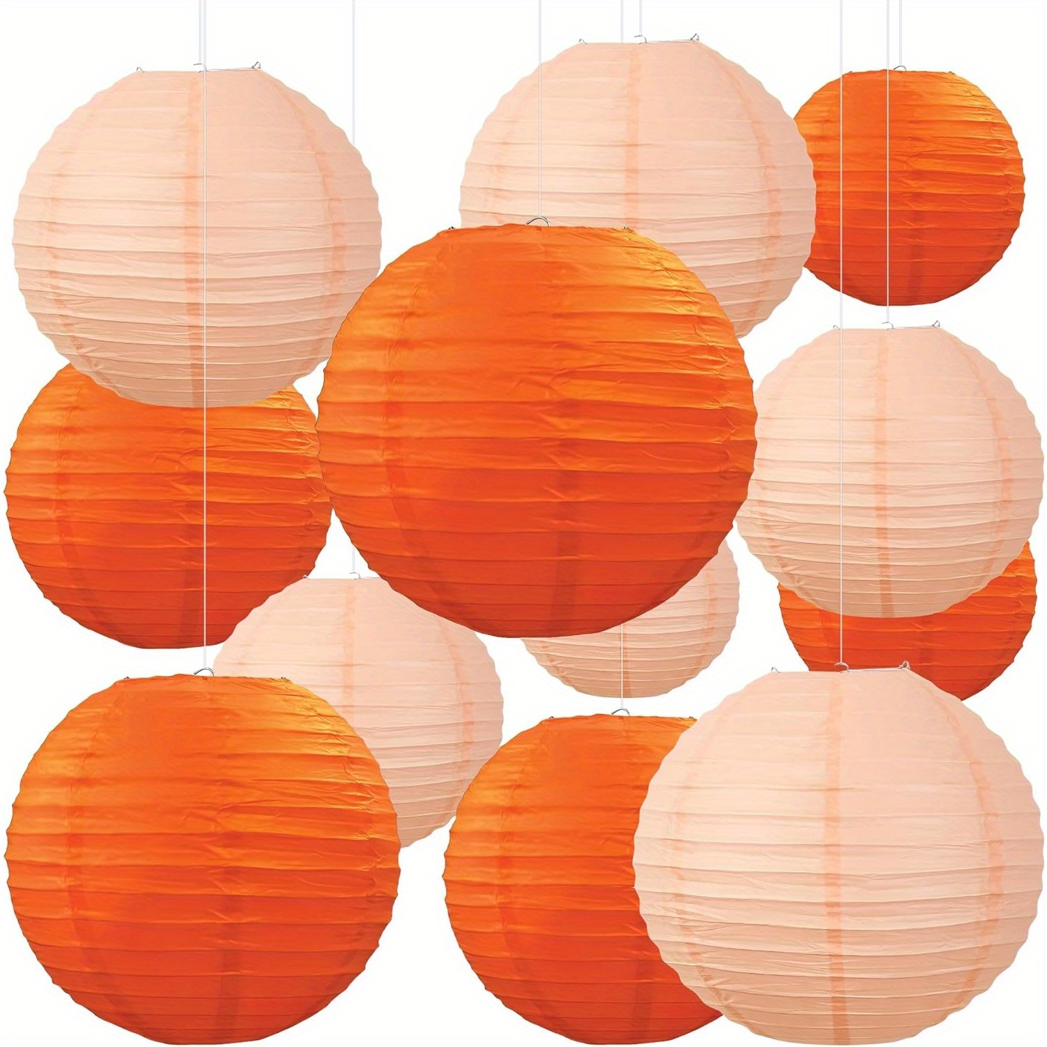 Image of 20pcs Round Paper Lanterns For Graduation Birthday Party Wedding Halloween Christmas Home Decoration