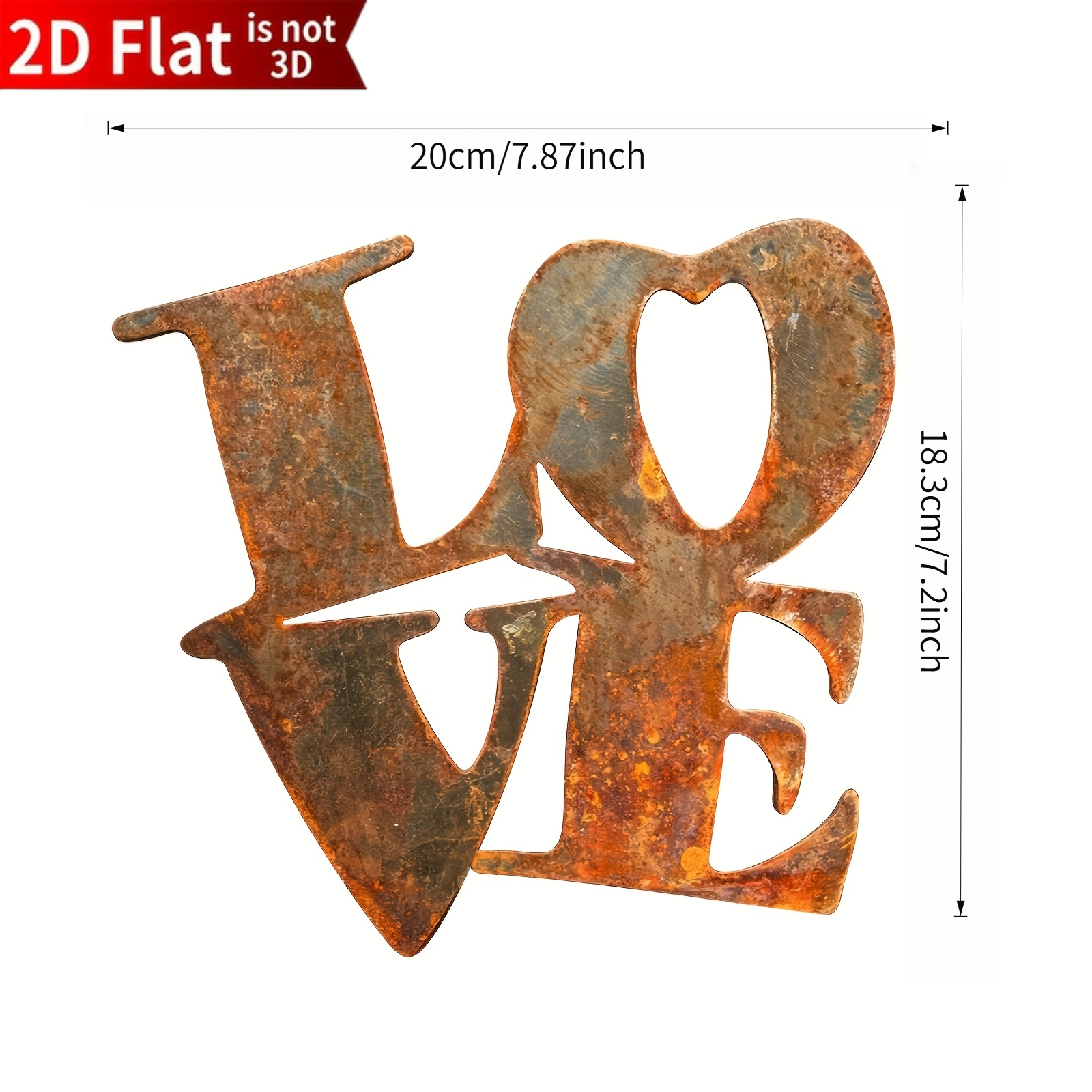 TEMU Piatto 2D, [Piatto 2D] Piatto 2D, decorativa da giardino in plastica vintage natalizia, Ornamento decorativo "amore" per San Valentino, statua