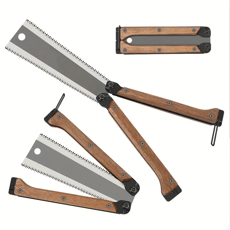 TEMU 1pc Folding Hand Saw, 12 Inch Long Blade Hand Saw For Wood Camping, Tree Trimming Saw With Hard Teeth, High-quality -5 Steel Multifunctional Hand Saw For , Yards, Homes, And Gardens