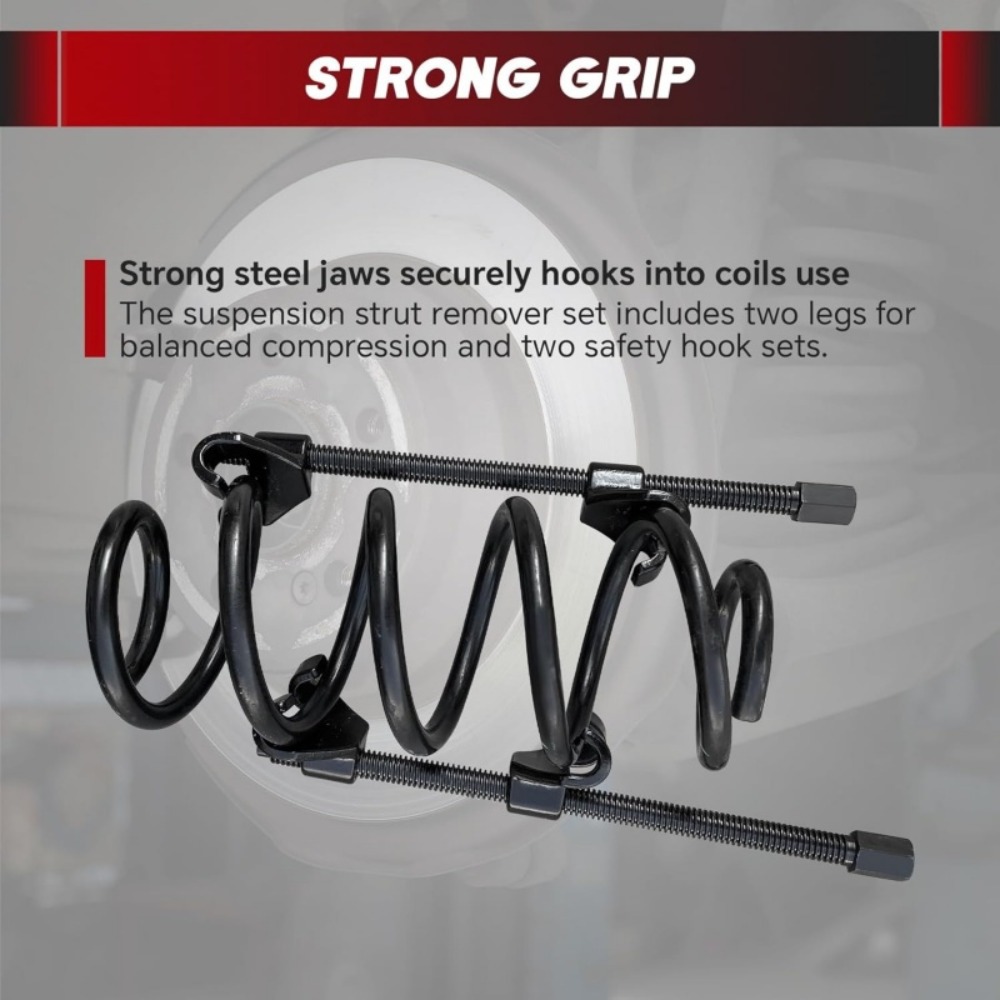 TEMU Heavy-duty Spring Compression Kit For Automotive Strut Mounts, Precision- From Black Aluminum Alloy, Compatible With All Types Of Coil Springs.