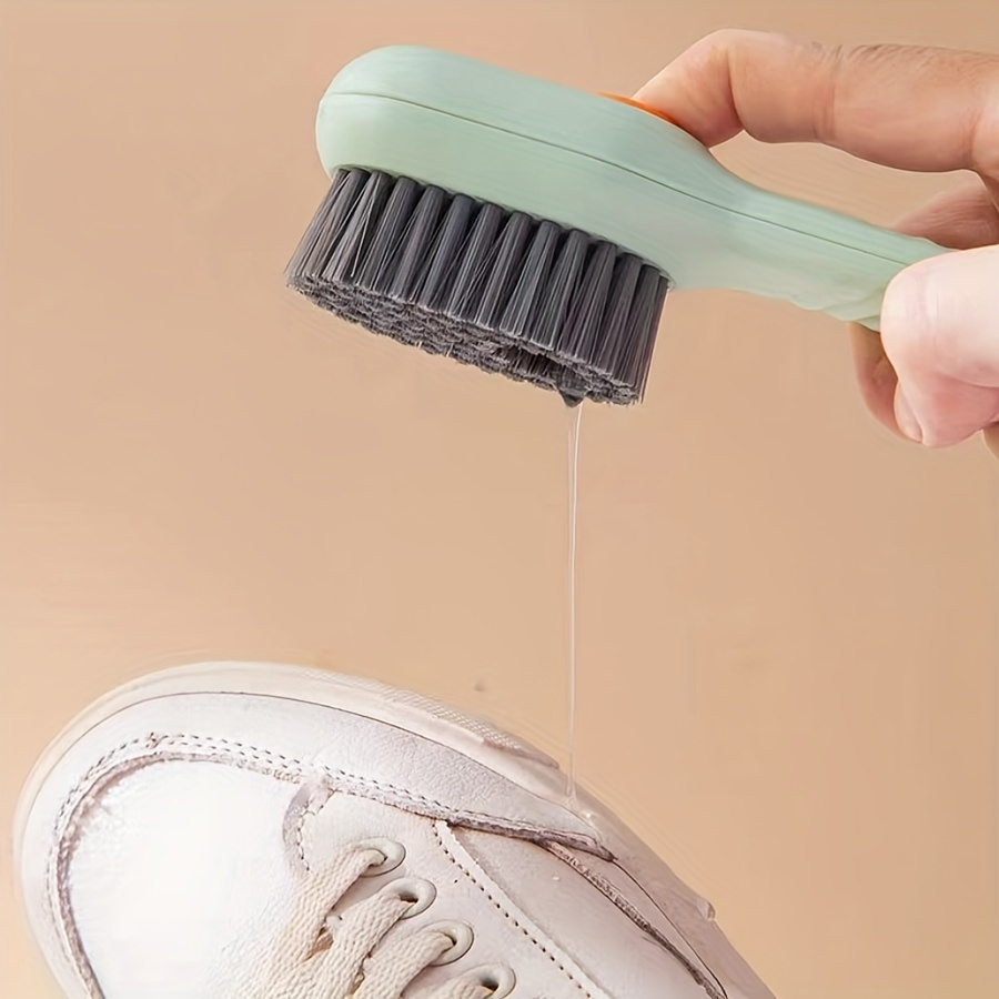 A Multifunctional Cleaning Liquid Dispenser Shoe Brush - Made Of Durable Plastic, Reusable For Clothing And Household Cleaning, Shoe Cleaner