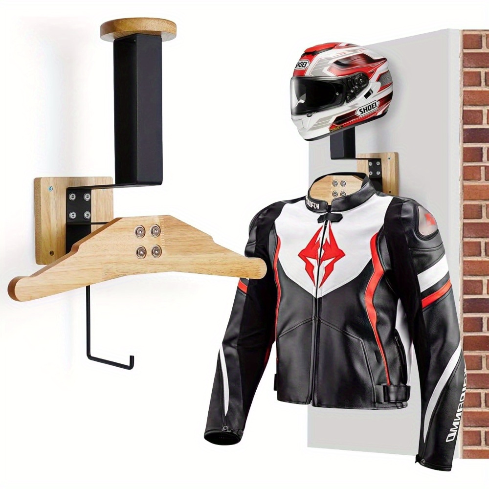 Image of 1pc Wall-mounted Organizer For Helmets, Vests, Belts, Gloves, And Clothing, -bearing Wall Mounting Bracket