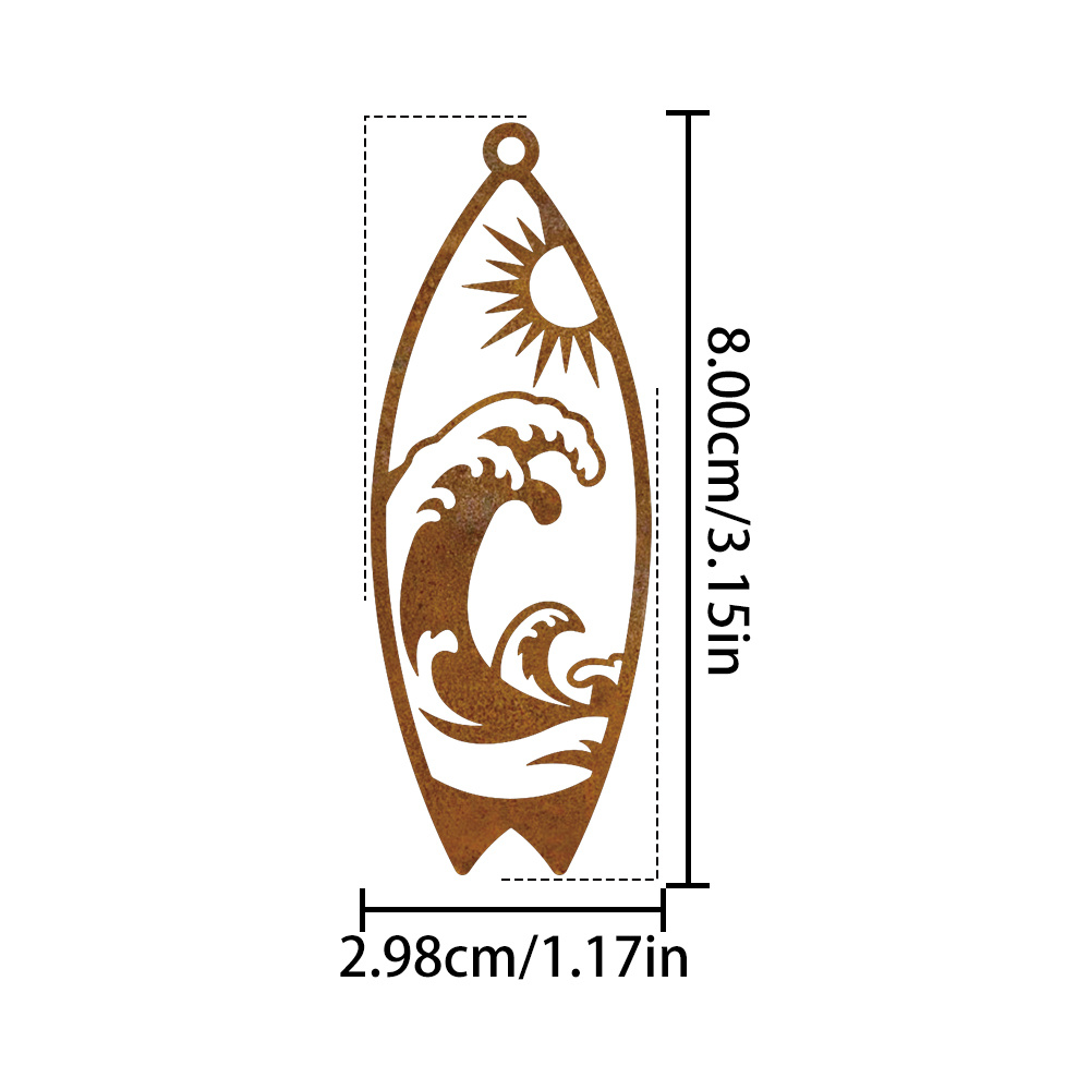 TEMU Colgante de Tabla de Surf Metálica 2D , Colgante Decorativo con Temática y Tropical, Diseño 2D , Adecuado para Pared, Área de Oficina en Casa,