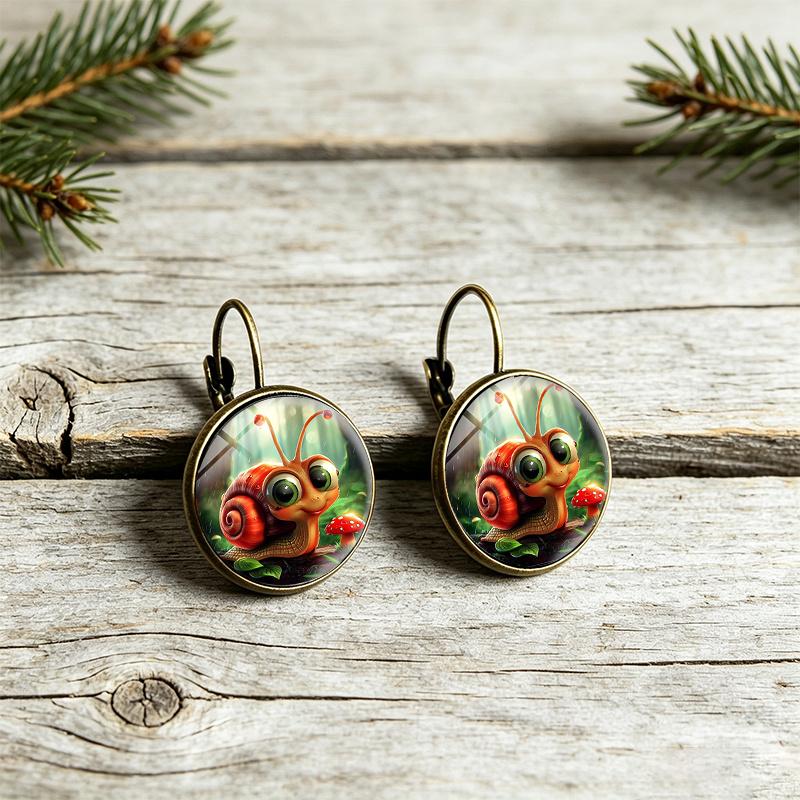 3pc Snail with Red Mushroom Jewelry Set