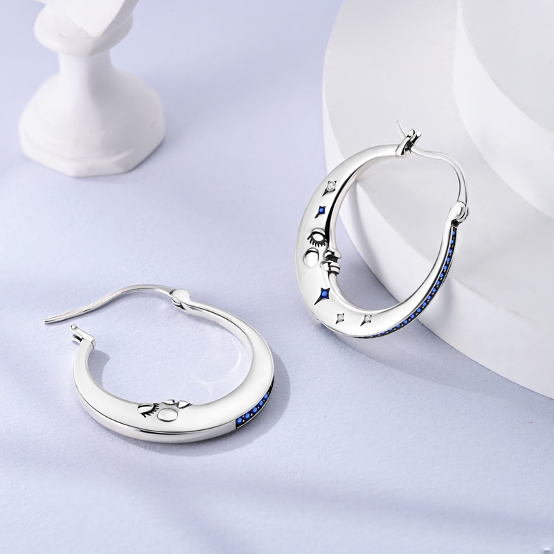 Women's S925 Hypoallergenic Classic Hoop Earrings, Elegant Gift