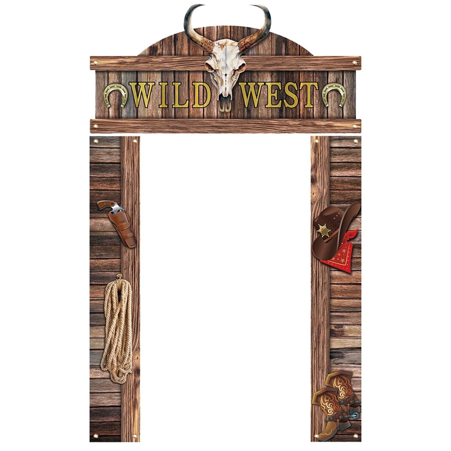 TEMU Accessoires de 2D, Décoration de porte Cowboy de l', Bannière Wild West, Panneau à suspendre Cowboy, Accessoires photo sur le thème de l' pour