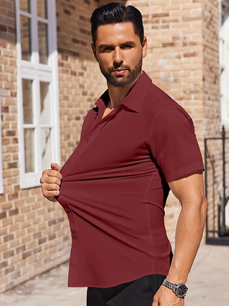 non-iron cotton solid dress shirt with contrast trim Paul Fredrick Tailored Fit Non-Iron Cotton Solid Dress Shirt With Contrast Trim in Green for Men