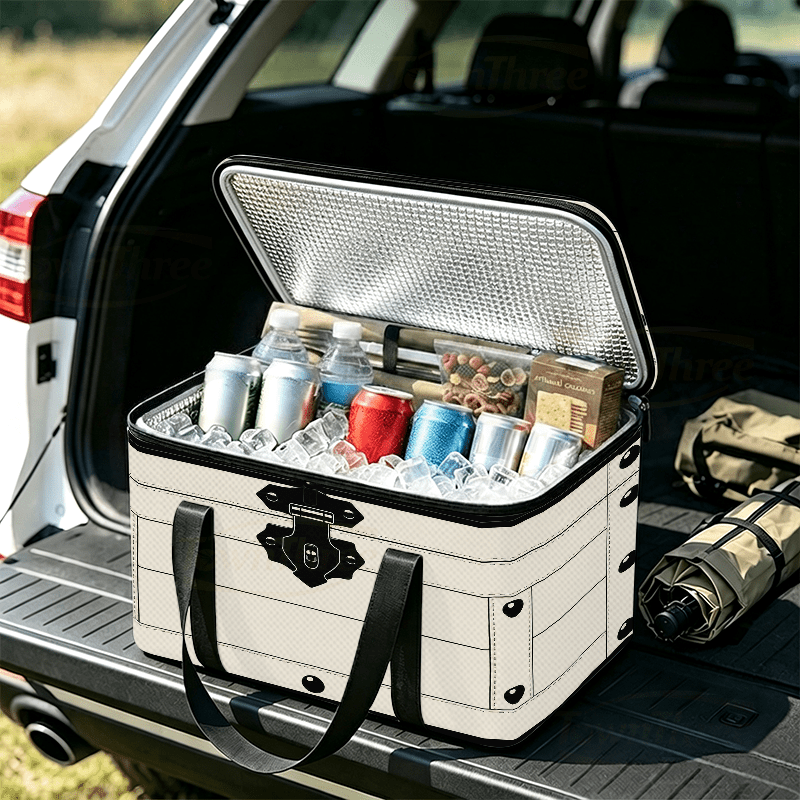 TEMU Large-capacity Insulated Thermal Storage Box & Portable Cooler Suitable For Outdoor Camping, Office, Picnic - Reusable Pet Suitcase Tote With