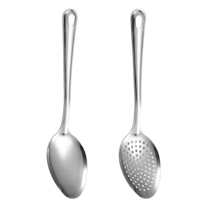 TEMU 2pcs Stainless Steel Buffet Spoon, Serving Spoon, Portioning Spoon, Soup Spoon, Skimmer Spoon, Utility Spoon, Kitchen Accessroies, Kitchen Items