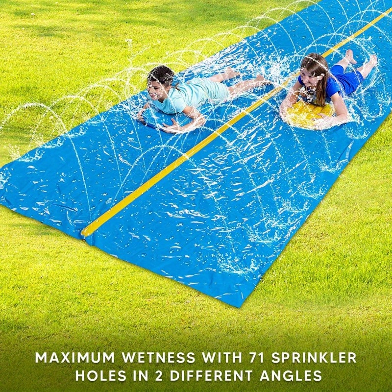 JOYFY Huge Water Slide, 30ft X 6ft Heavy Duty Lawn Water Slip And Slide With Built-in Sprinkler And 2 Slip Inflatable Boards For Kids Adults Party Summer Yard Lawn Outdoor Party Games & Activities