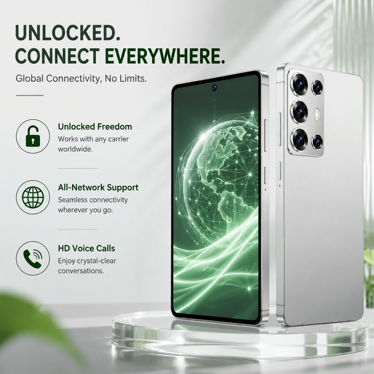 6 8 hd touchscreen unlocked cellphone 4gb 64gb expandable memory   standby fingerprint recognition   camera bundle for elderly Product details 2