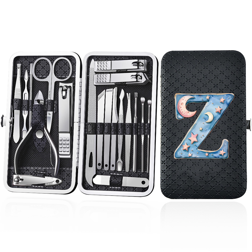 19pcs Portable Nail Clipper Set with Storage Box