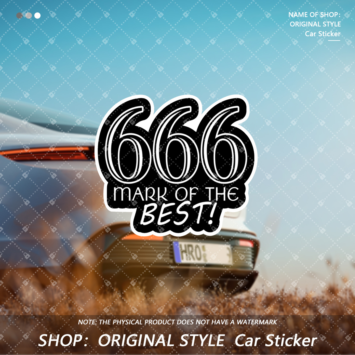 

666 Mark Of The Best Waterproof Vinyl Car Stickers, Motorcycle Stickers, Laptop Stickers - A Touch Of To - Perfect , Suvs - Unique Gifts - Creative Car Accessories