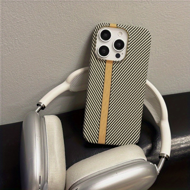 TEMU Phone Case: Thin And Light Stripe Pixel Texture Brazing Material Phone Case For Iphone 11/ 12/ 13/ 14/ 15/ 16 Original Anti-fingerprint Durable