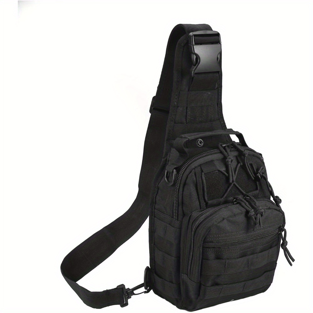 TEMU Men Women's Outdoor Tactical Backpack, Multifunctional Chest Bag, 1 Shoulder Crossbody Bag, Large Capacity, Multi-compartment, 1000d Wear