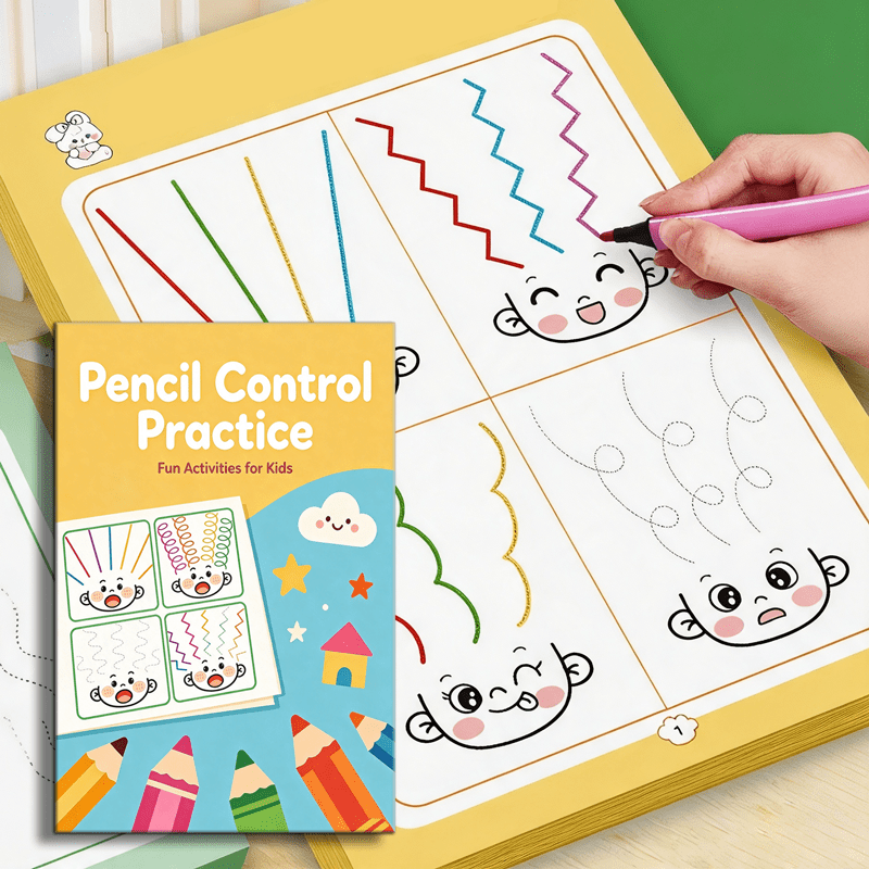TEMU 1 Book Vyjl Shape Tracing Workbook With Pen Control Practice - Connect- Drawing Book Suitable For, Kindergarten, Homeschool | Fine Motor ,