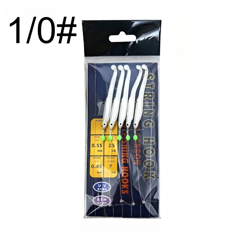 TEMU Hameçon Brochette à Anguille, Hameçons par , Ensemble de Montage Sabiki à Appât Souple pour Anguille, Hameçons de Pêche en Mer avec Connecteurs