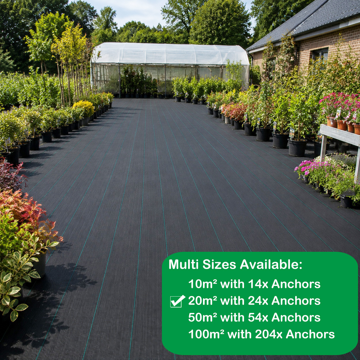 Image of Weed Control Fabric Membrane, Hdpp Heavy Duty Garden Weed Barrier Sheet With Ground Anchors, Permeable Anti-weed Ground Cover For Vegetable Beds Flower Artificial Turf Landscaping Gravel