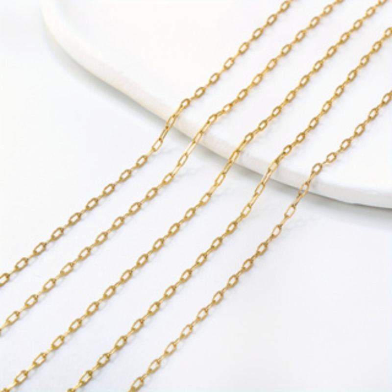Unisex Stainless Steel Paperclip Chain Necklace, Basic Accessory