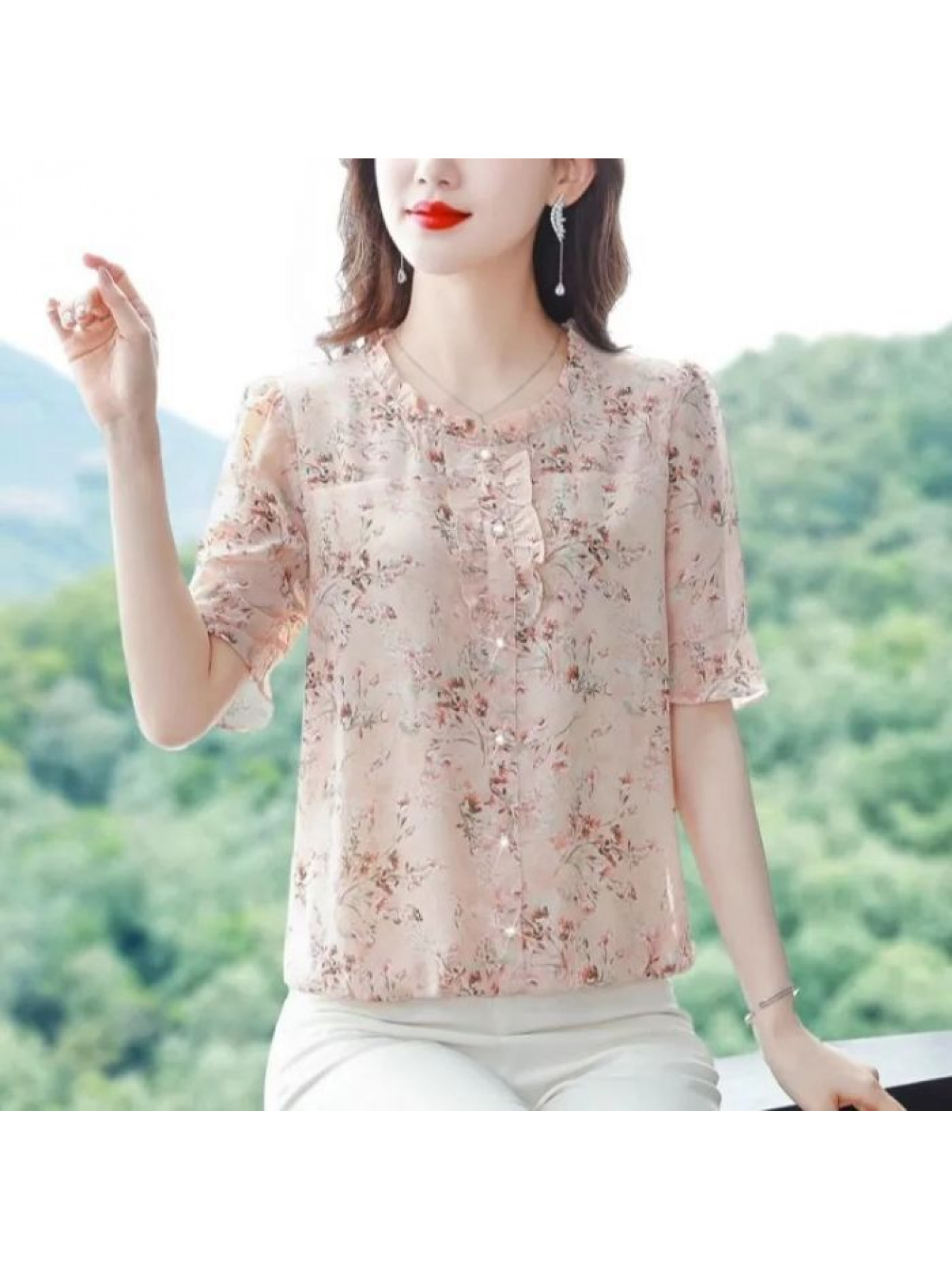 chiffon blouses for women sold on Temu United States