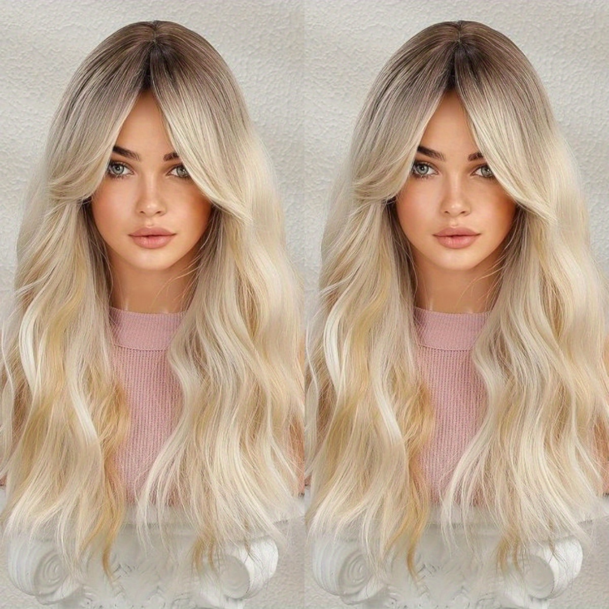 ombre blonde transparent lace front human hair wigs women - Temu display picture 2