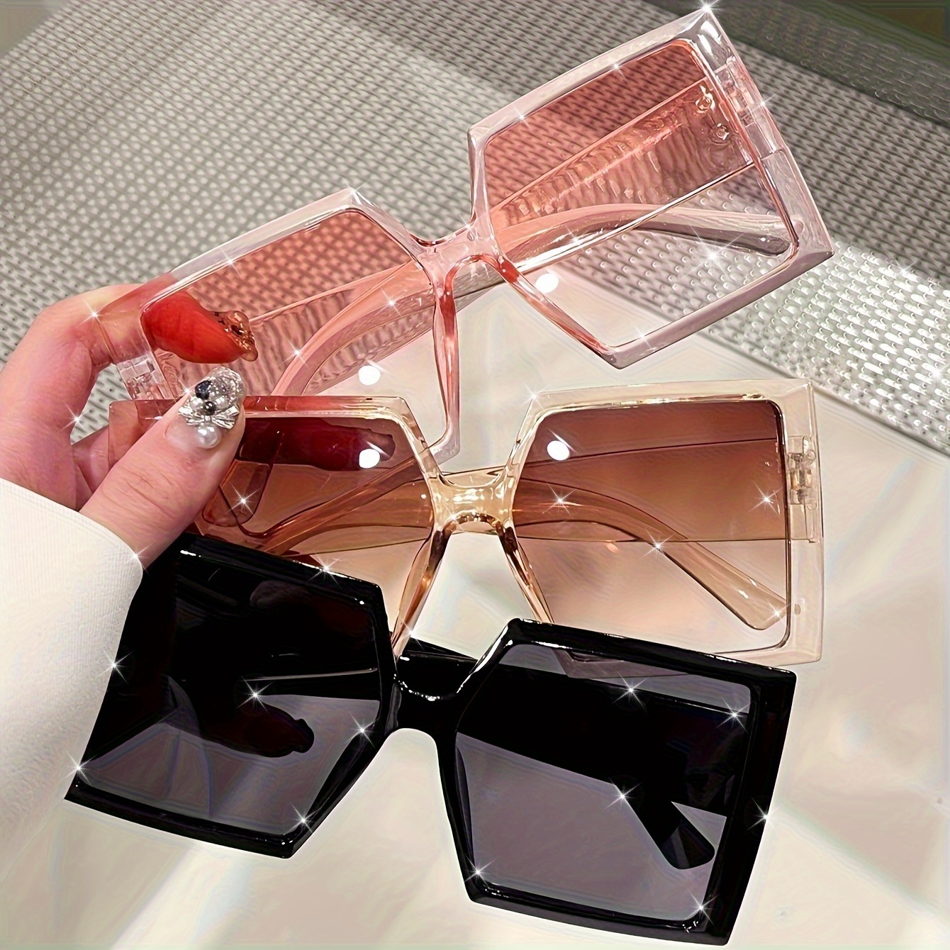 Oversized Butterfly Sunglasses UV Protection Gradient Lens Metal Frame Amazon.com: The Fresh Women main image 2