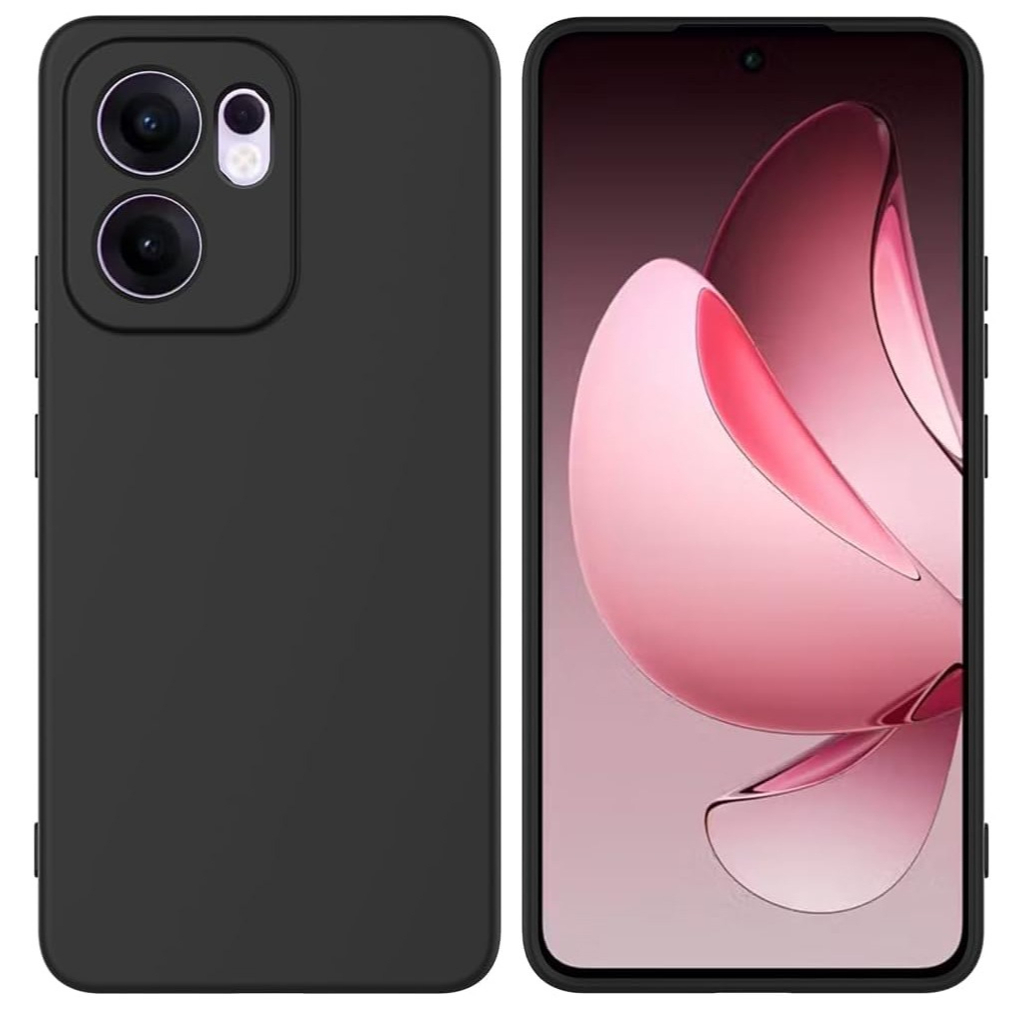 TEMU Phone Case - Slim And Flexible Black Matte Silicone Case For Oppo Reno13 F 5g / Reno 13f, The Camera