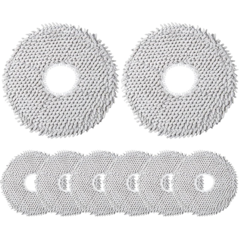 TEMU 8 Pack Mop Pads For L10s Ultra, L10 Ultra, L20 Ultra, L10s Pro , X40 Ultra Complete, For Xiaomi X10 , X20  Robot Vacuums, Microfiber Mop Cloth