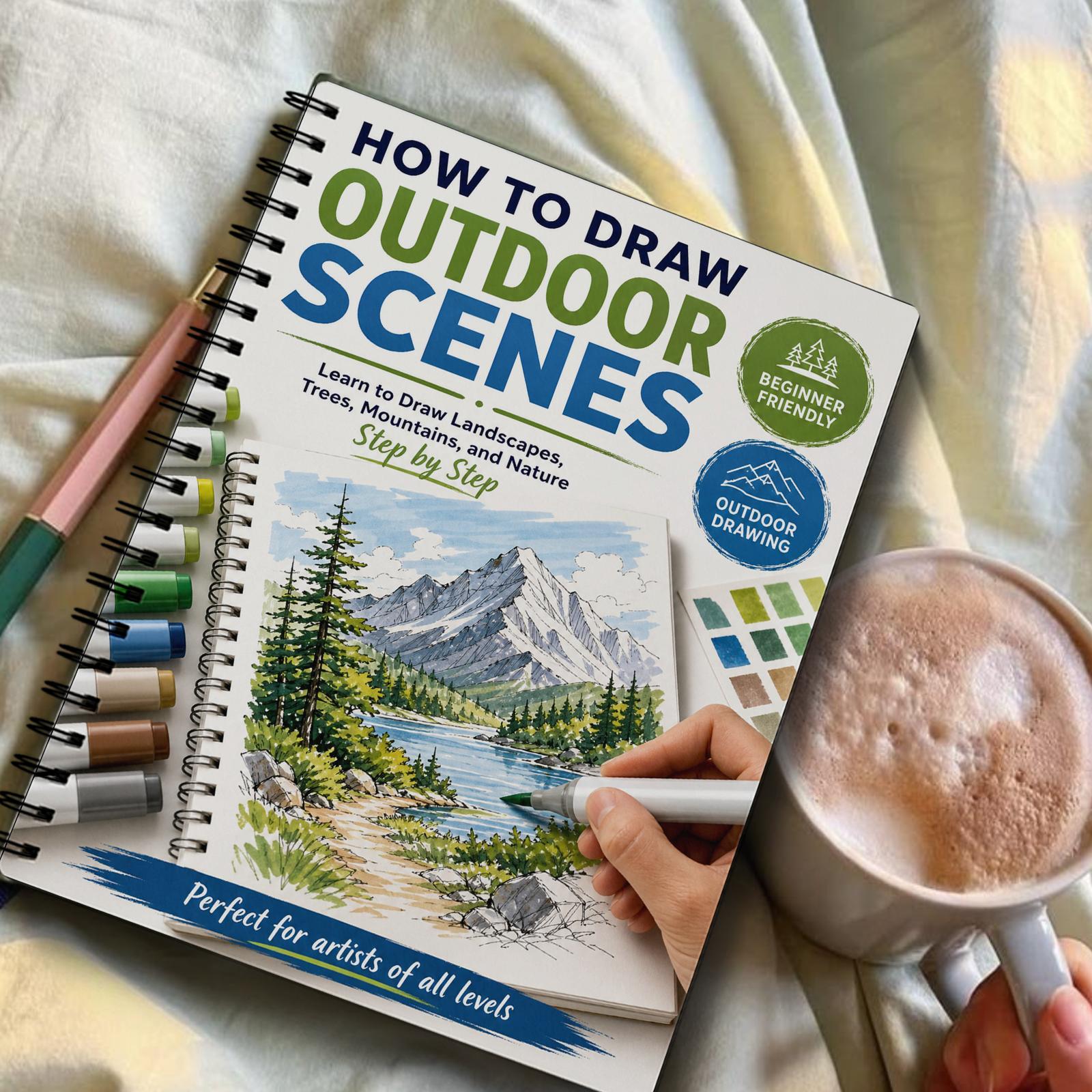 TEMU How To Draw Landscapes: A Method For Sketching Mountains And Forests—an Exercise Pad For Drawing Natural Scenery, Trees, And Wilderness