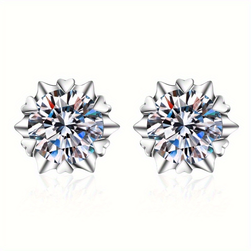 Women's 0.5/1/2/3 Carat Classic Snowflake Design Moissanite Earrings