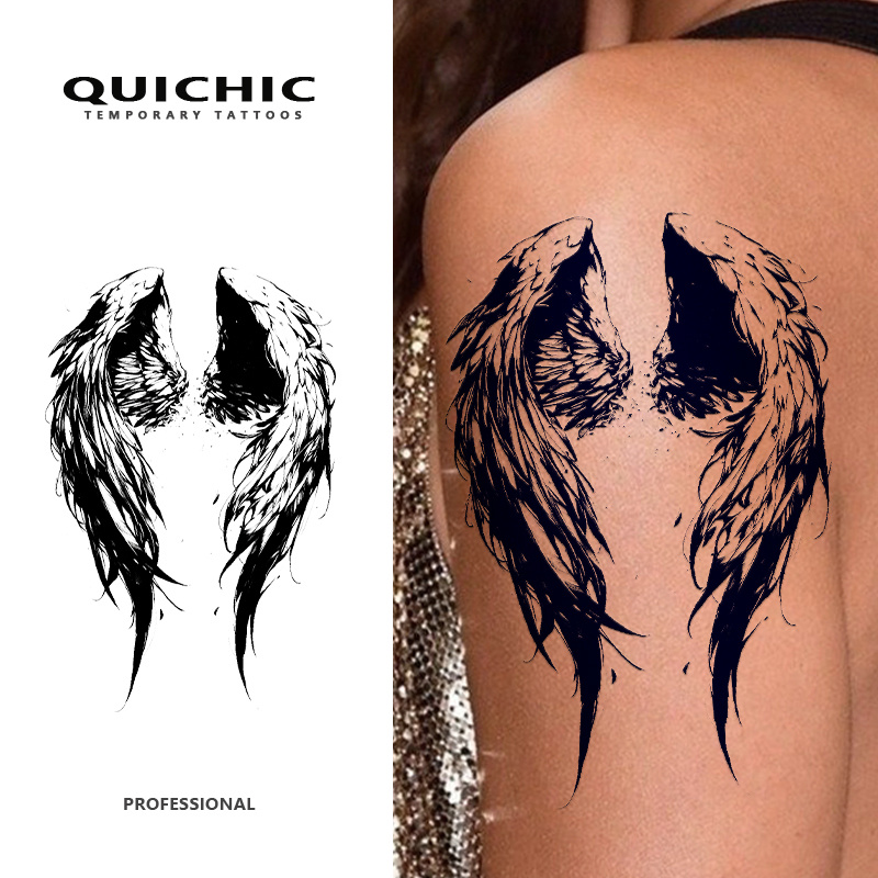 angel wing tattoo on neck sold on Temu United States