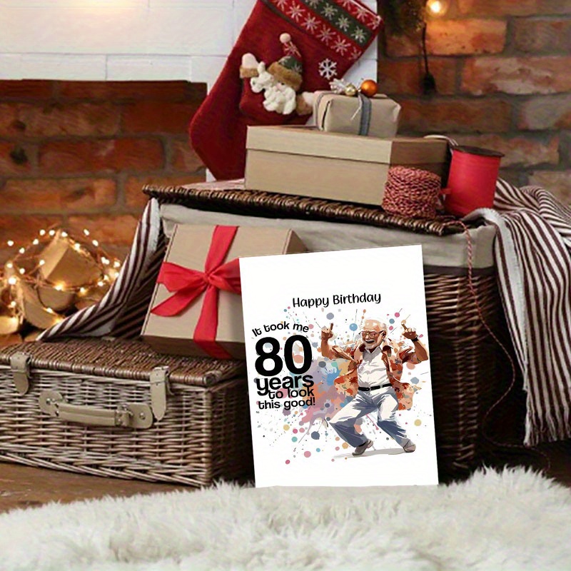 funny 80th birthday card humorous 80 years design Temu United