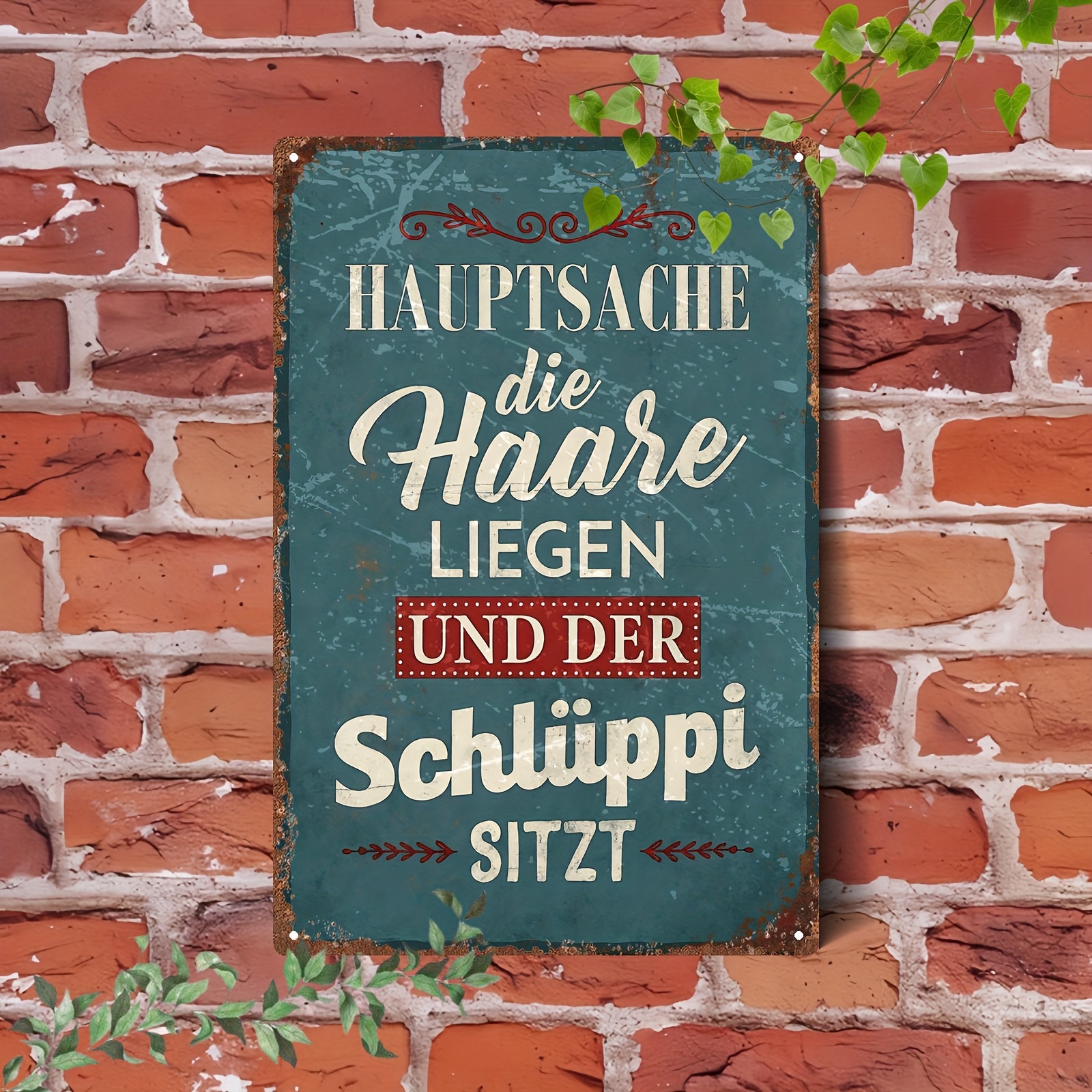 TEMU 2D-Flach, 2D-Flach Vintage Holz-Wanddeko mit deutschem Humor – 15x20cm Holz-Hängeschild mit lustigem Spruch, geeignet für Bar, Café, Garage,