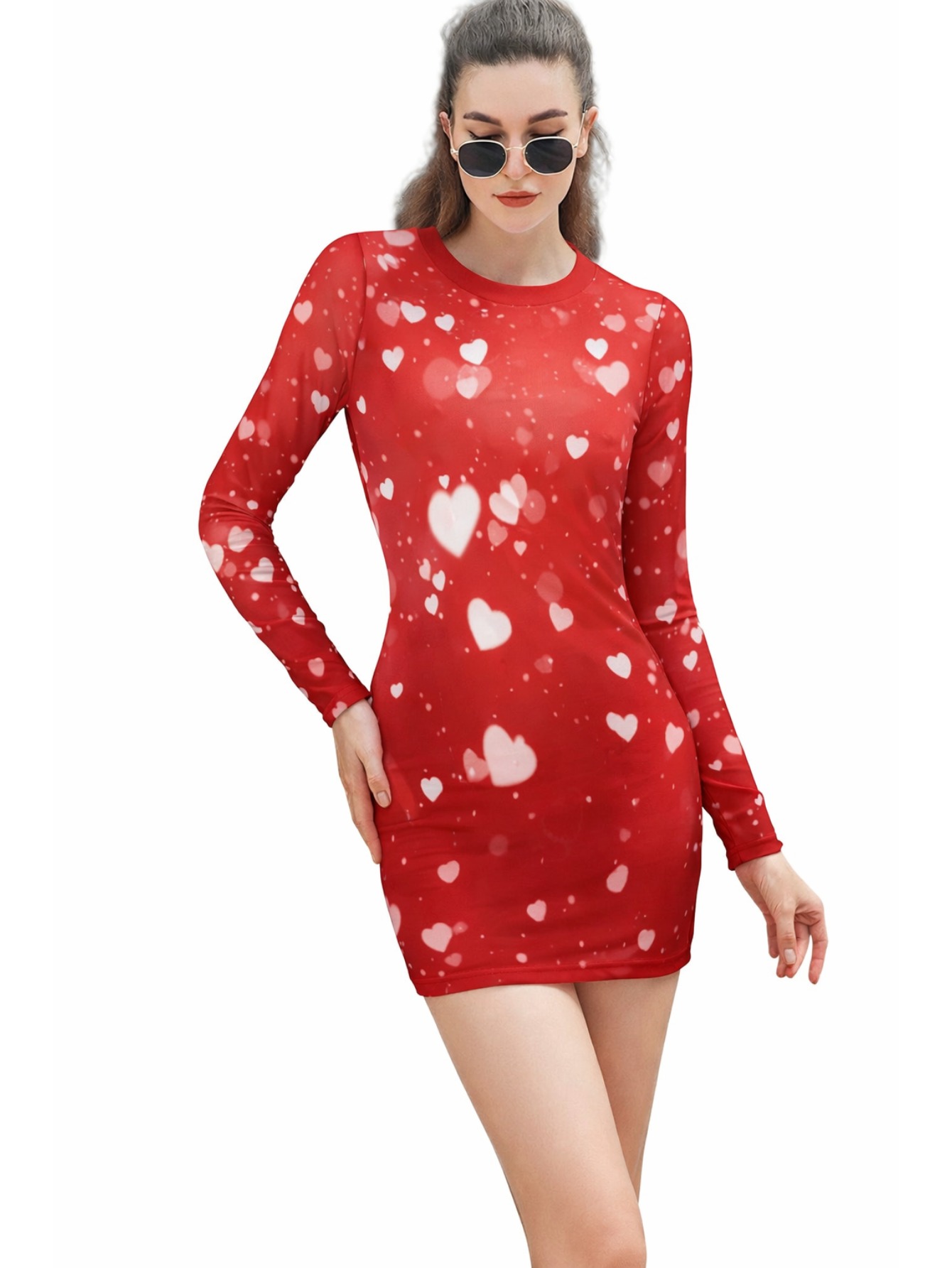 heart print dress sold on Temu United States