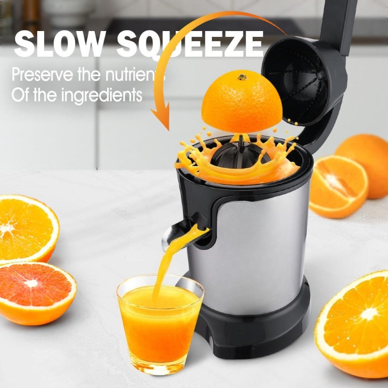 500w electric citrus juicer with stainless steel fruit vegetable squeezer heavy duty dishwasher safe parts   filtration system   for oranges lemons   grapefruits black plug in 220 240 Product details 3
