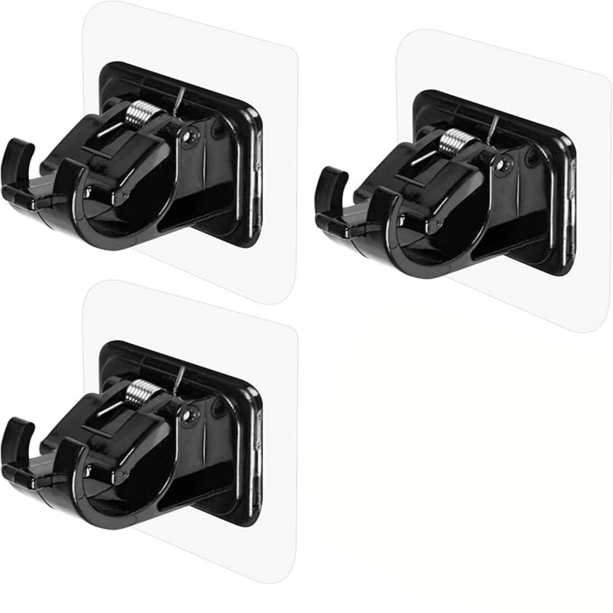 TEMU No-drill Adhesive Curtain Rod Hooks & Brackets Suitable For Shower Curtain, Door Curtain, Horizontal Rods - Heavy-duty Plastic Wall-mounted