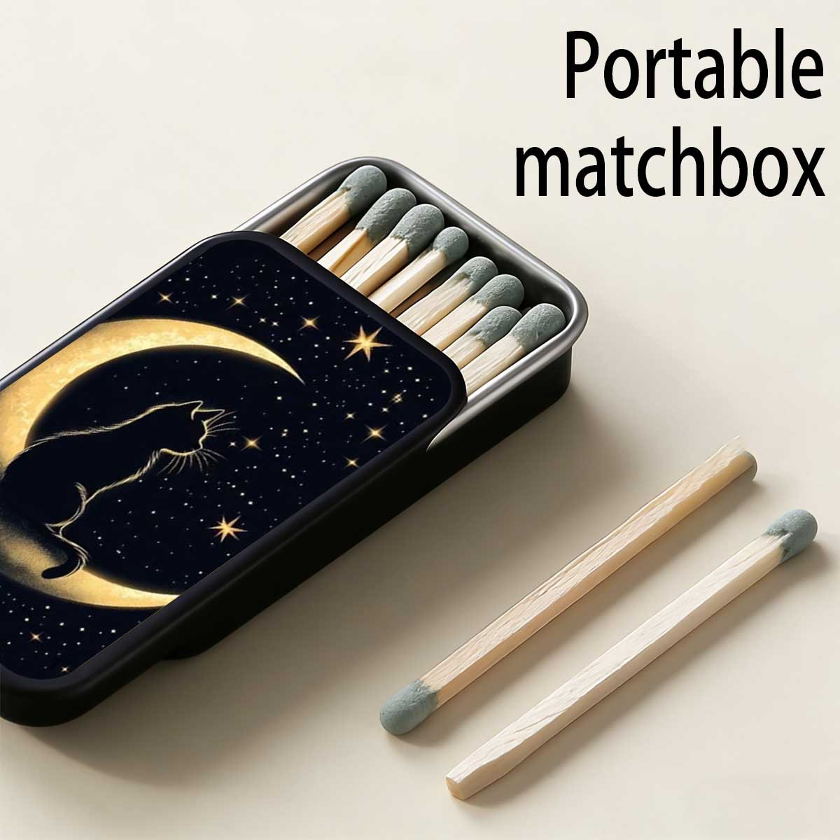 TEMU Boîte à complète à motif de chat floral, en fer, cette boîte à portable est dotée d'un couvercle coulissant en métal durable. Elle à la pression