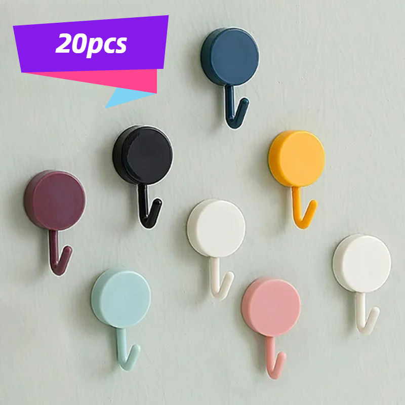 TEMU Strong Kitchen Gadgets To Drill Holes Hook Home And Decoration Bathroom Organizer Hanger Storage 20pcs Set Hooks, Utility Hooks
