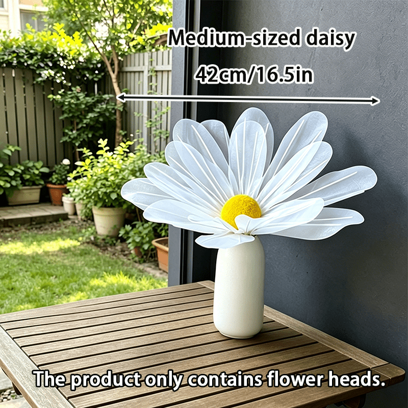 TEMU Large Daisy Artificial Flowers, Hangable Wedding Decorative Artificial Flowers, Wedding Photo Checkpoint Decoration, Party Decoration, Window