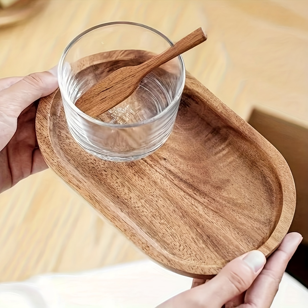 TEMU 日本製オーバル木製トレイ - フルーツ、チーズケーキ、パン、お茶、コーヒー用の耐久性抜群無垢材トレイ | 自然な木目仕上げの＆アペタイザー皿 | デザイン | 無垢材構造でおしゃれに提供