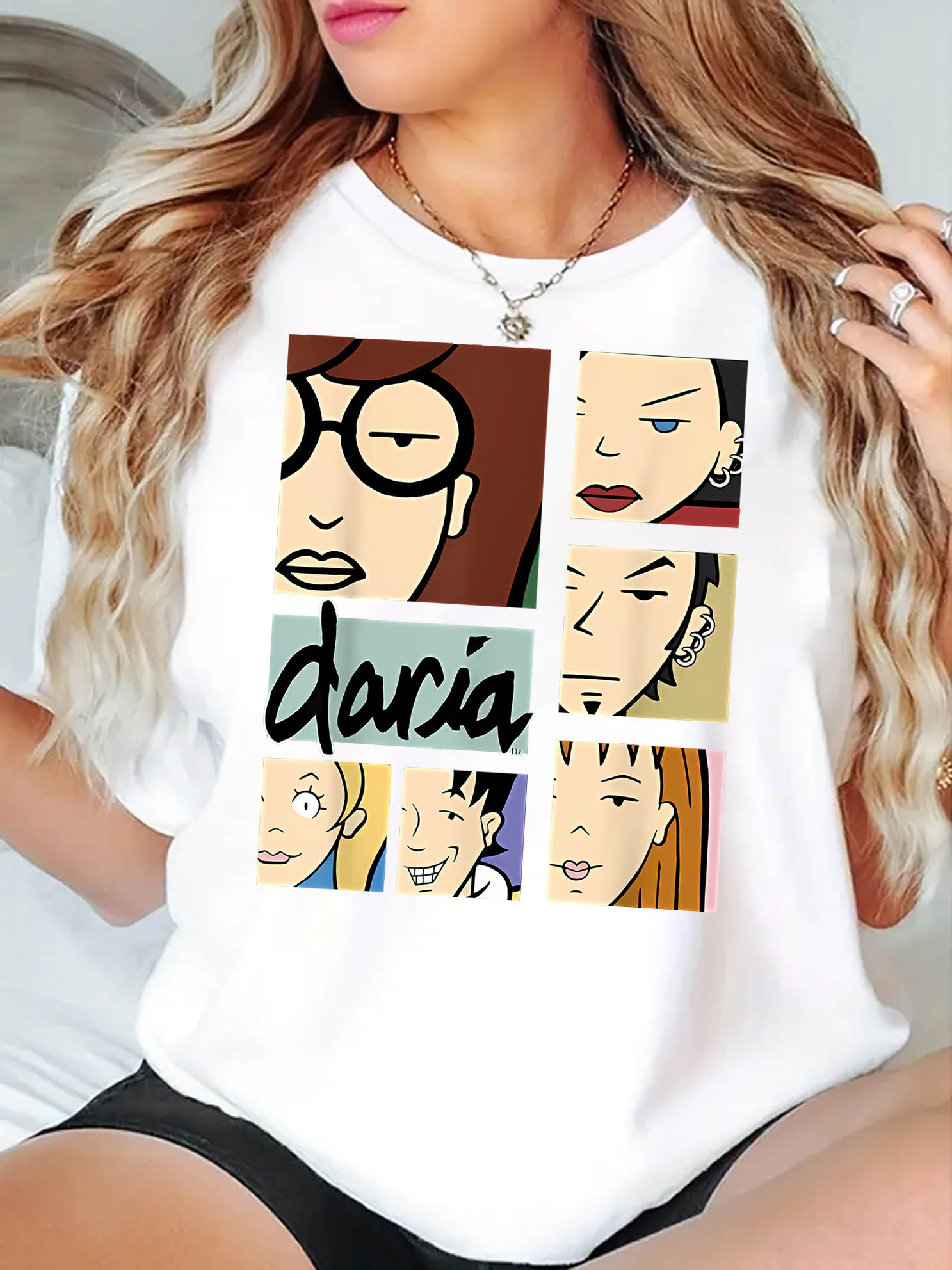 camiseta impresión gráfica mujeres cuello tripulación - Temu Colombia, image size:800x1067