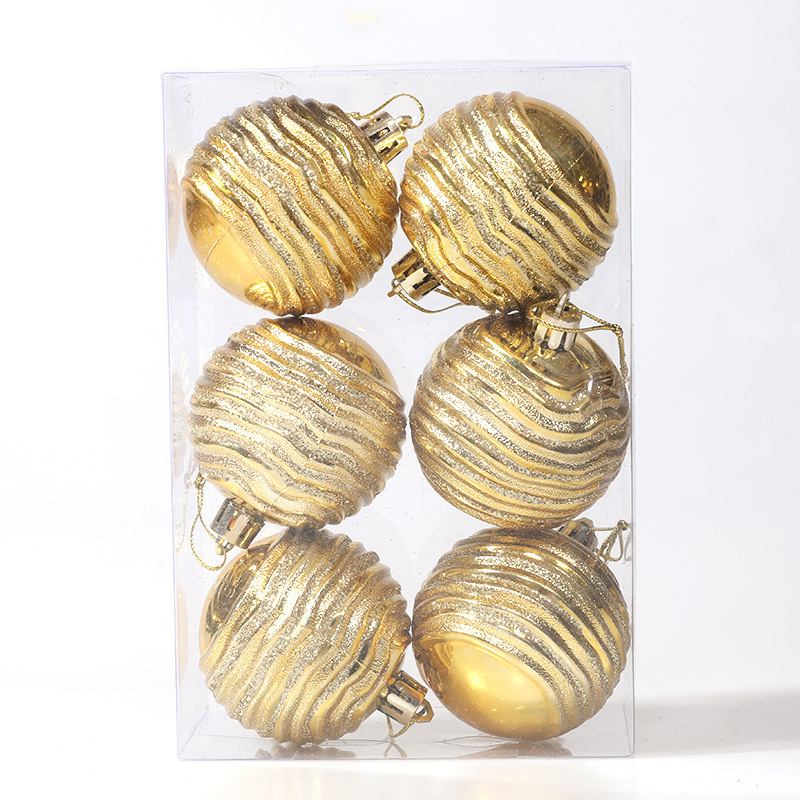 TEMU 6pcs Set Of Irregular Christmas Ball Ornaments, Christmas Tree Decorations