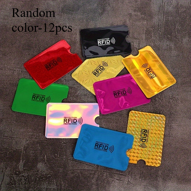 TEMU 12 pezzi Porta Carte RFID Colori Casuali, Scatola di Protezione per Carte di e Carte d' Bancarie, Porta Carte di in di Alluminio