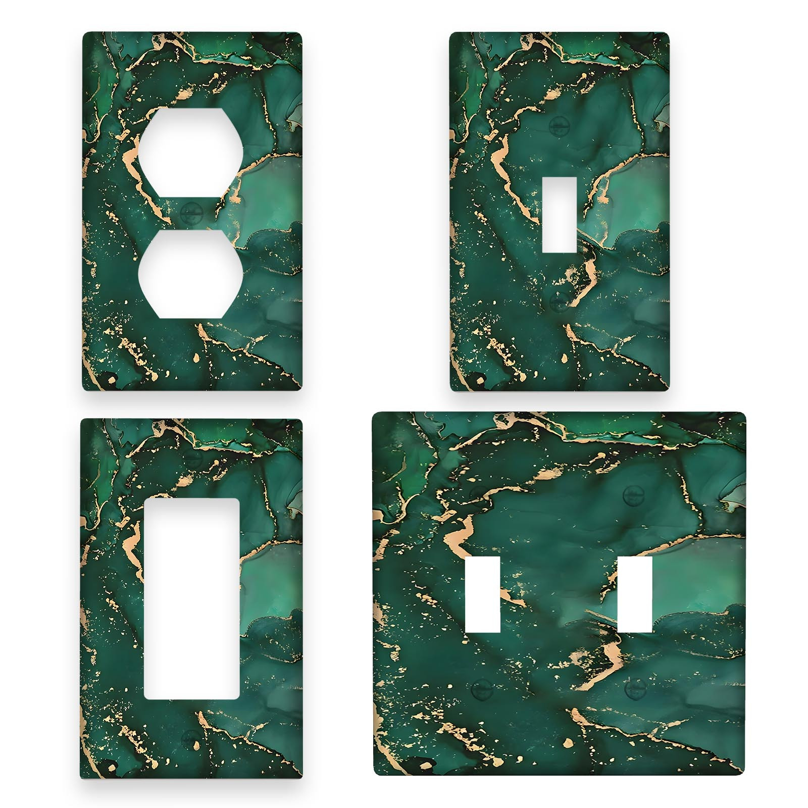 TEMU 1pc 1gang/2gang Green Light Switch Cover Decorative Light Switch Plate Ornate Wall Decor For Home, Bathroom, And Bedroom