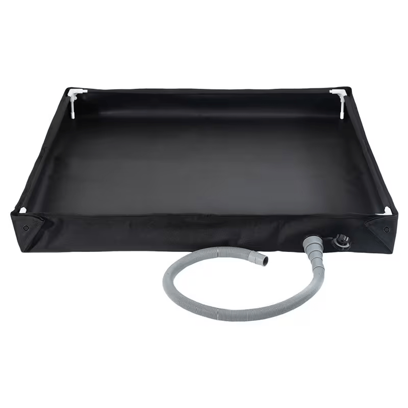 TEMU A Collapsible Shower Tray With A Drainage Hose Made Of Sturdy Pvc, Ideal For Indoor And Outdoor Use. Perfect For Rvs, Camping Trips, And Home